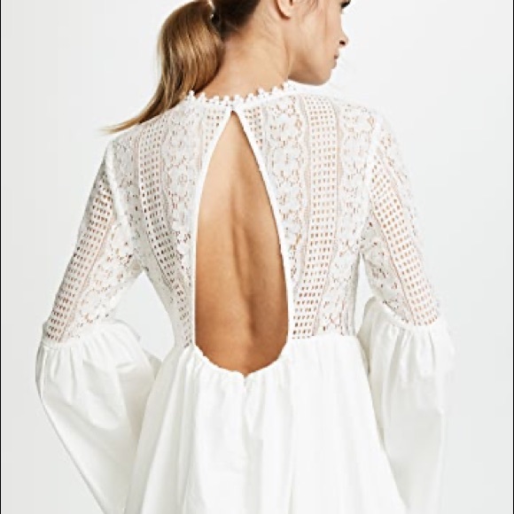 Endless Rose Ivory Eyelet Bell Sleeve Mini Dress - Picture 12 of 12